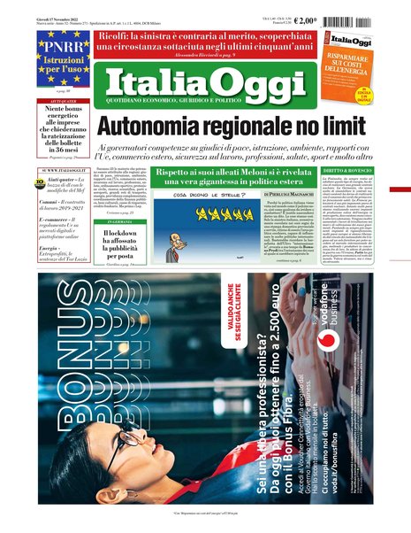 Italia oggi : quotidiano di economia finanza e politica